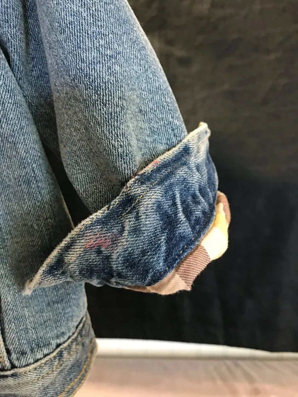 Gymboree denim jean jacket 2t-3t fully lined plaid flannel